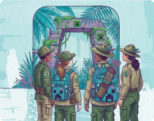 Illustration: Digital Rangers at the gate of the jungle